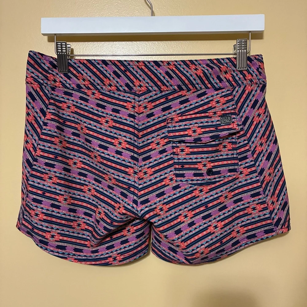 Billabong Aztec Tie Waist Micro Board Shorts Women’s 1 Pink Purple - Picture 4 of 8